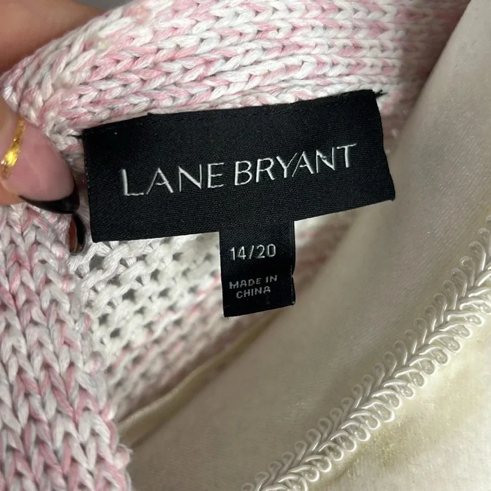 Lane Bryant Size 20 Pastel Striped Open Duster Cardigan Boho Cocoon Sweater - Picture 10 of 13